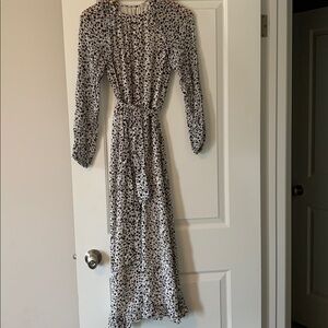 Little Moon Black and White Patterned Dress XS